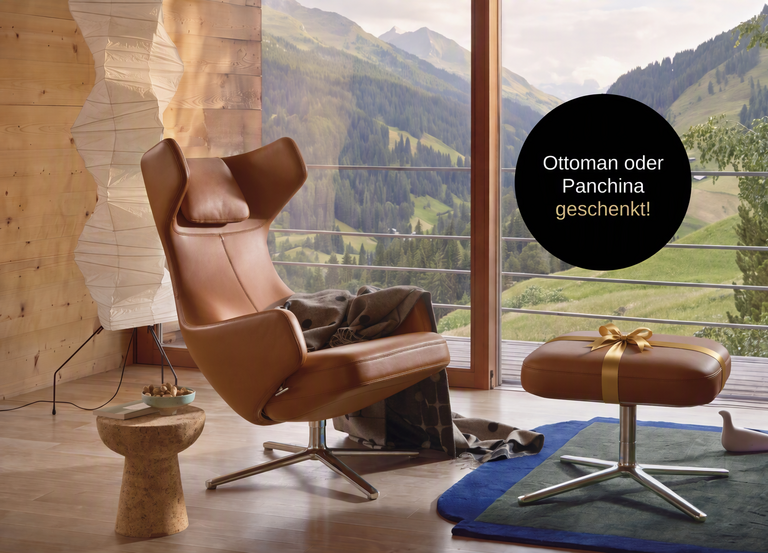 DWD Sesselaktion Grand Repos / Grand Relax mit Ottoman als Geschenk von Vitra